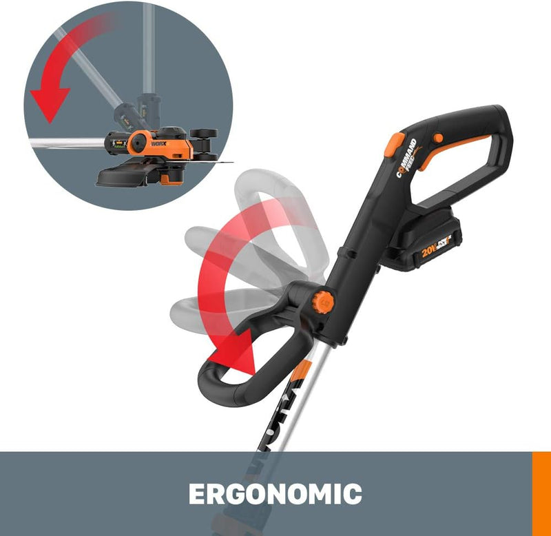 Worx Cordless GT3.0 String Trimmer & Edger - 20V PowerShare, 12" Cutting Width, Includes 2 Batteries & Charger!