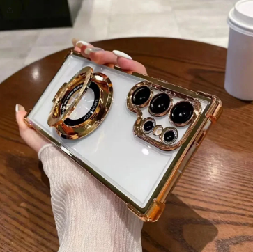 Electroplated Magnetic Stand Protective Case