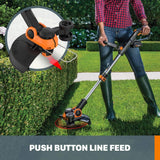 Worx Cordless GT3.0 String Trimmer & Edger - 20V PowerShare, 12" Cutting Width, Includes 2 Batteries & Charger!