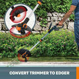 Worx Cordless GT3.0 String Trimmer & Edger - 20V PowerShare, 12" Cutting Width, Includes 2 Batteries & Charger!